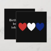 Rode witte en blauwe harten kaart (Voorkant / Achterkant)