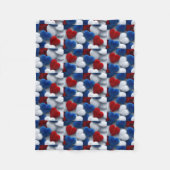 Rode, Witte en Blauwe Hartendeken Fleece Deken (Voorkant)