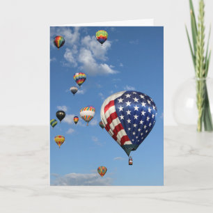 Rode, Witte en Blauwe Hete Luchtballon Kaart