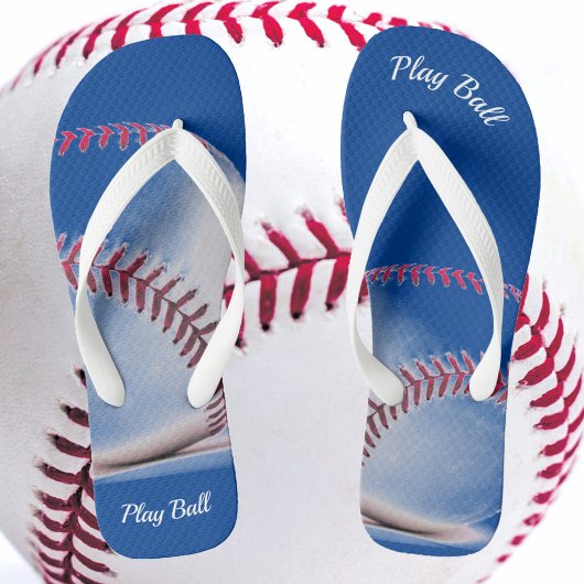 Rode Witte en Blauwe Honkbal Flip Flops