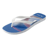 Rode Witte en Blauwe Honkbal Flip Flops (Schuin)