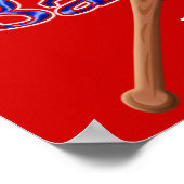 Rode witte en blauwe honkbalPosters, GEVANGEN Poster (Hoek)