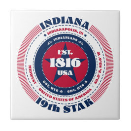 Rode, witte en blauwe Indiana keramische Tegel Tegeltje