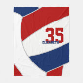 rode witte en blauwe jongens of meisjes volleybal fleece deken (Voorkant)