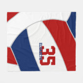 rode witte en blauwe jongens of meisjes volleybal fleece deken (Voorkant (Horizontaal))