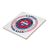 Rode, witte en blauwe Kansas keramische Tegel Tegeltje (Zijkant)