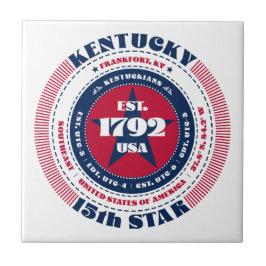 Rode, witte en blauwe Kentucky keramische Tegel Tegeltje
