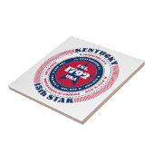 Rode, witte en blauwe Kentucky keramische Tegel Tegeltje (Zijkant)