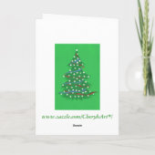 Rode witte en blauwe kerstboom, wenskaarten feestdagen kaart (Achterkant)