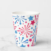 Rode Witte en Blauwe Kleine Firecracker Dag Papieren Bekers (Achterkant)
