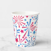 Rode Witte en Blauwe Kleine Firecracker Dag Papieren Bekers (Links)