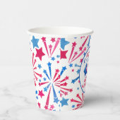 Rode Witte en Blauwe Kleine Firecracker Dag Papieren Bekers (Rechts)