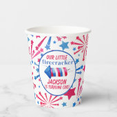 Rode Witte en Blauwe Kleine Firecracker Dag Papieren Bekers (Voorkant)