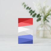 Rode witte en blauwe kleurenstapels visitekaartje (Staand voorkant)