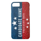 Rode Witte en Blauwe Klitter presidentsverkiezinge Case-Mate iPhone Case (Achterkant)