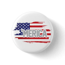 Rode witte en blauwe knop "Merica"