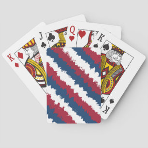 Rode, Witte en Blauwe Koele Strepen Pokerkaarten