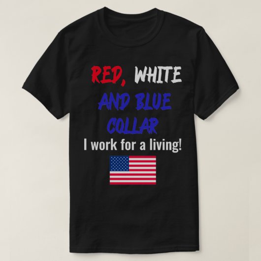 Rode witte en blauwe kraag t-shirt (Design voorkant)