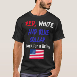 Rode witte en blauwe kraag t-shirt