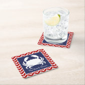 Rode witte en blauwe krab Personaliseer de Noordel Kartonnen Onderzetters (Insitu)