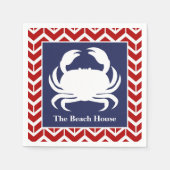 Rode witte en blauwe krab Personaliseer de Noordel Servet (Voorkant)