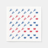 Rode witte en blauwe kreeft en krab patriottisch servet (Voorkant)