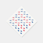 Rode witte en blauwe kreeft en krab patriottisch servet (Hoek)