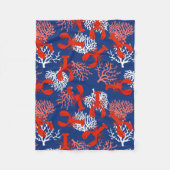 Rode witte en blauwe kreeften kustpatroon fleece deken (Voorkant)