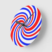 Rode, witte en blauwe kronkels ronde klok (Hoek)