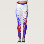 RODE WITTE EN BLAUWE Leggings (Voorkant)
