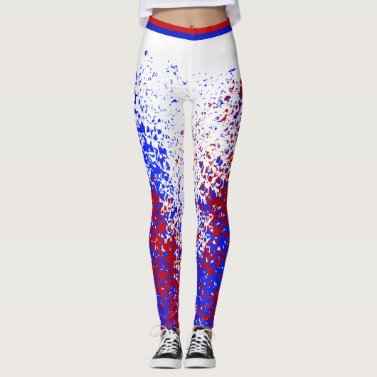 RODE WITTE EN BLAUWE Leggings (Voorkant)