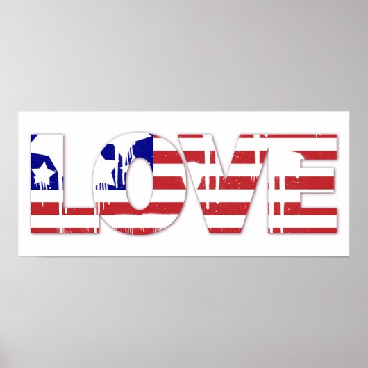 Rode, witte en blauwe liefde poster (Voorkant)