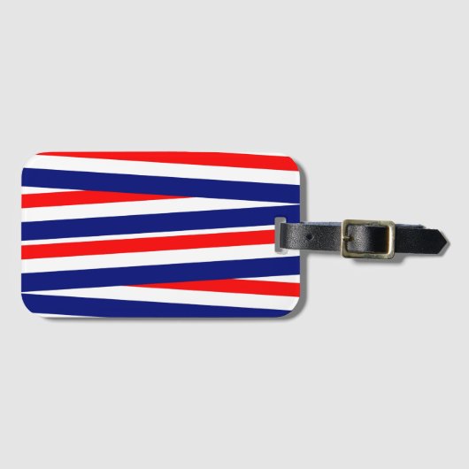 Rode, Witte en Blauwe Lintjes Bagagelabel (Voorkant (horizontaal))