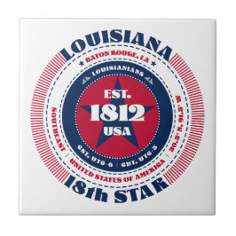 Rode, witte en blauwe Louisiana keramische Tegel Tegeltje
