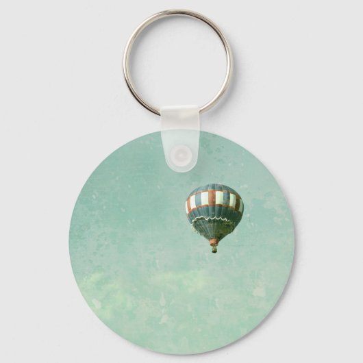 Rode witte en blauwe luchtballon sleutelhanger (Voorkant)