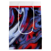 Rode, witte en blauwe marmer medium cadeauzakje (Achterkant)