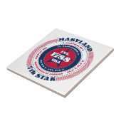 Rode, witte en blauwe Maryland keramische Tegel Tegeltje (Zijkant)