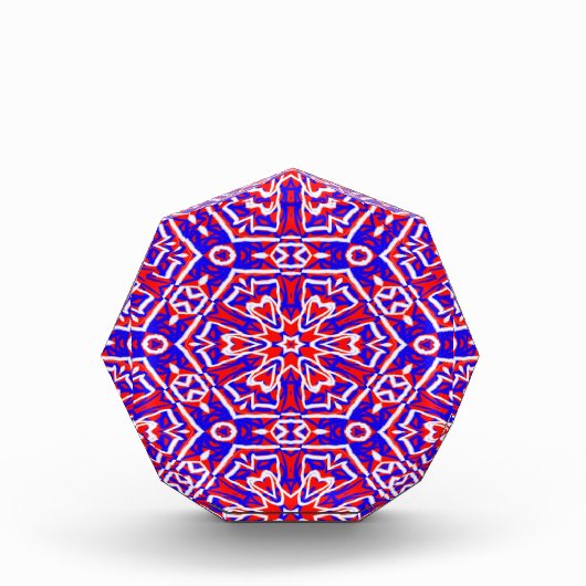 Rode, witte en blauwe meetkunde fotoblokken (Voorkant)