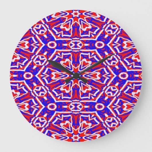 Rode, witte en blauwe meetkunde grote klok (Voorkant)