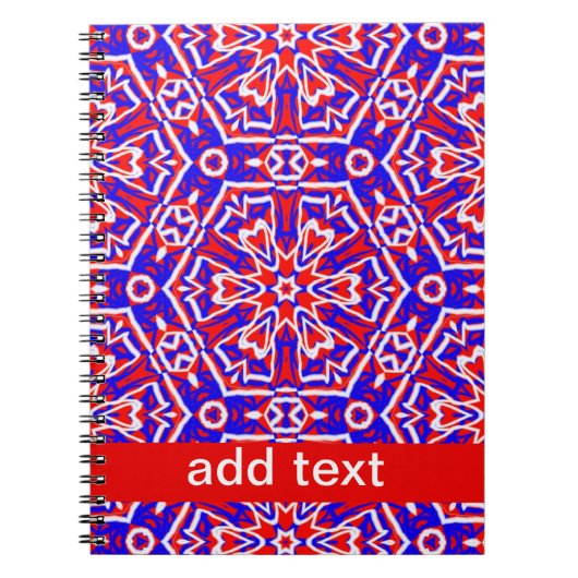 Rode, witte en blauwe meetkunde notitieboek (Voorkant)