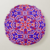 Rode, witte en blauwe meetkunde rond kussen (Voorkant)