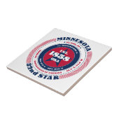 Rode, witte en blauwe Minnesota keramische Tegel Tegeltje (Zijkant)