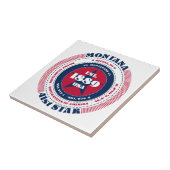 Rode, witte en blauwe Montana keramische Tegel Tegeltje (Zijkant)