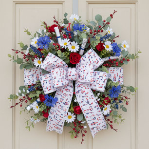 Rode witte en blauwe muziek satijnen lint