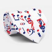 Rode witte en blauwe muziek stropdas (Opgerold)