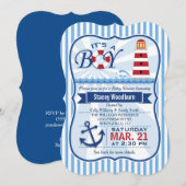 Rode, witte en blauwe nautische vuurtoren Baby sho Kaart (Voorkant / Achterkant)