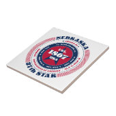 Rode, witte en blauwe Nebraska keramische Tegel Tegeltje (Zijkant)