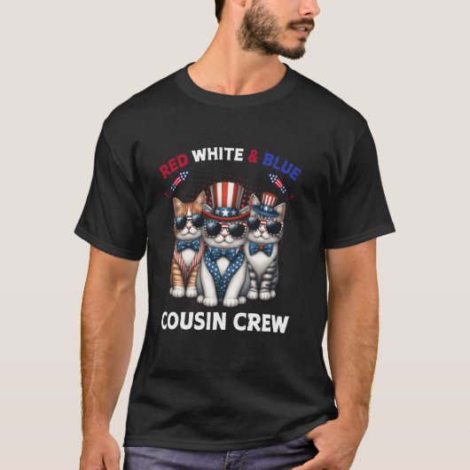 Rode Witte En Blauwe Neef Crew 4 juli Grappig C T-shirt (Voorkant)