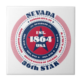 Rode, witte en blauwe Nevada keramische Tegel Tegeltje