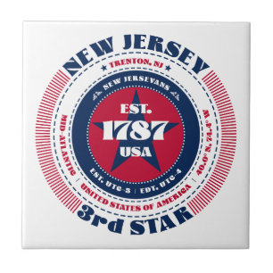 Rode, witte en blauwe New Jersey keramische Tegel Tegeltje